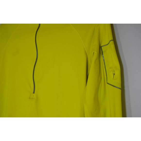Under Armour highlighter yellow green quarter zip running gear size medium - Picture 3 of 5
